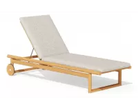 Luksusowy leżak ogrodowy z materacem z drewna tik premium oasis
