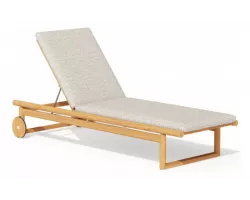 Luksusowy leżak ogrodowy z materacem z drewna tik premium oasis