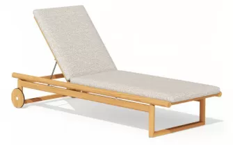 Luksusowy leżak ogrodowy z materacem z drewna tik premium oasis