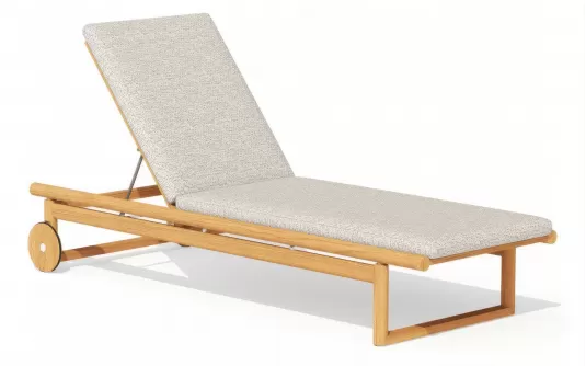 Luksusowy leżak ogrodowy z materacem z drewna tik premium oasis Luksusowy leżak ogrodowy z materacem z drewna tik premium oasis