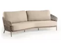 Duża sofa ogrodowa 3-osobowa aluminiowa z grubymi poduszkami nuri