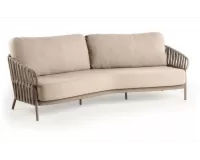 Duża sofa ogrodowa 3-osobowa aluminiowa z grubymi poduszkami nuri