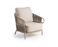 Nowoczesny fotel wypoczynkowy na taras beżowy aluminiowy nuri