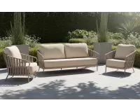 Przytulny i luksusowy zestaw wypoczynkowy beżowy aluminiowy na taras nuri