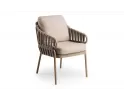 Luksusowe krzesło ogrodowe beżowe nuri z poduszkami olefin