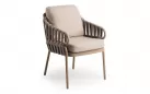 Luksusowe krzesło ogrodowe beżowe nuri z poduszkami olefin
