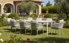 Zestaw obiadowy na taras aluminiowy ze stołem briga i krzesłami nuri beżowy