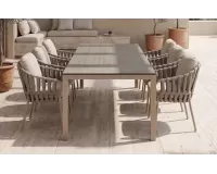 Zestaw obiadowy na taras aluminiowy ze stołem briga i krzesłami nuri beżowy