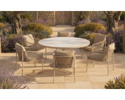 Szliście bo osobowe okrągły zestaw obiadowy na teraz w kolorze beżowym