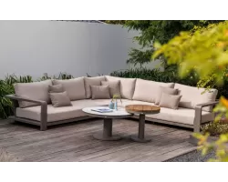 Duże aluminiowy narożnik ogrodowy ekskluzywny w kolorze taupe Everest