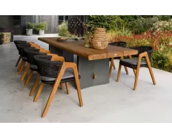 Luksusowy komplet stołowy ogrodowy z drewna tik premium fitz roy