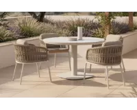 Zestaw stołowy ogrodowy dla 4 osób z okrągłym stołem giora d120 cm
