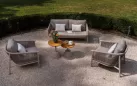 Zestaw ogrodowy wypoczynkowy sofą 2,5 osobową i 2 fotelami oraz stolikiem moma