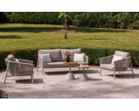 Zestaw ogrodowy wypoczynkowy sofą 2,5 osobową i 2 fotelami oraz stolikiem moma