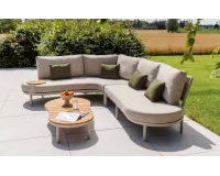 Beżowy narożnik ogrodowy aluminiowy o organicznych kształtach olympus