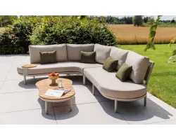 Beżowy narożnik ogrodowy aluminiowy o organicznych kształtach olympus