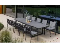 Zestaw stołowy ogrodowy grafitowy z rozkładanym stołem primavera 8-12 osób