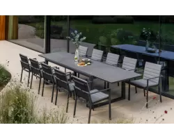 Zestaw stołowy ogrodowy grafitowy z rozkładanym stołem primavera 8-12 osób