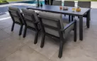 Sześcioosobowy zestaw stołowy ogrodowy aluminiowy grafitowy z ceramicznym blatem TIMBER 