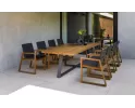 Ośmioosobowy komplet stołowy ogrodowy z drewna tich w ciepłym kolorze toscana dla 8 osób