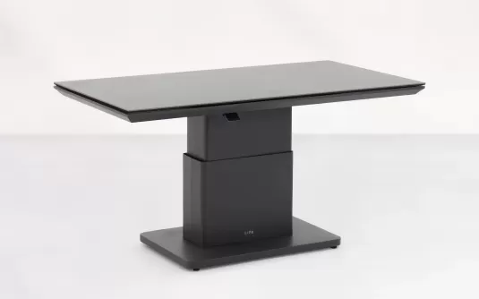 Aluminiowy stół ogrodowy z regulowaną wysokością z blatem ceramicznym luca antracyt