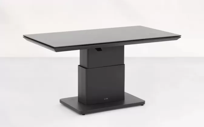 Aluminiowy stół ogrodowy z regulowaną wysokością z blatem ceramicznym luca antracyt