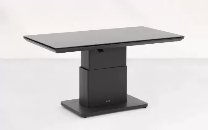 Aluminiowy stół ogrodowy z regulowaną wysokością z blatem ceramicznym luca antracyt