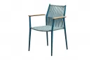 Niebieskie sztaplowane krzesło ogrodowe aluminiowe bali higold