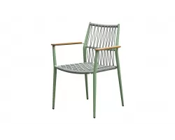 Zielone sztaplowane krzesło ogrodowe aluminiowe bali higold