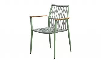 Zielone sztaplowane krzesło ogrodowe aluminiowe bali higold