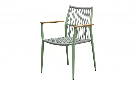 Zielone sztaplowane krzesło ogrodowe aluminiowe bali higold