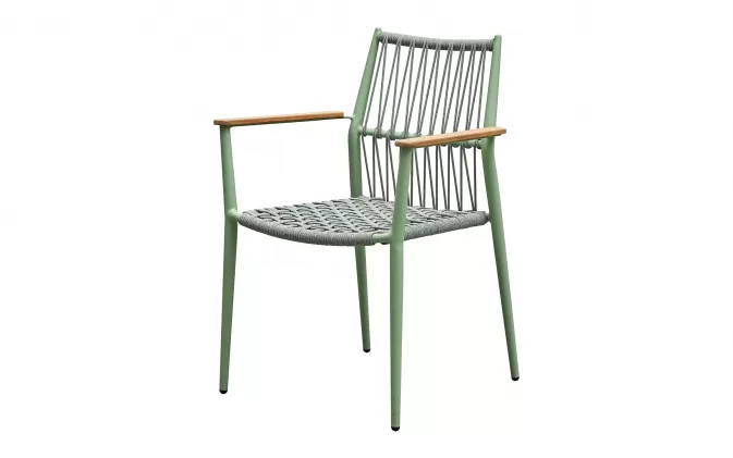 Zielone sztaplowane krzesło ogrodowe aluminiowe bali higold