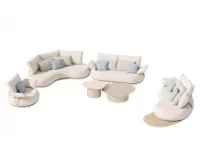 Luksusowy zestaw wypoczynkowy na taras tapicerowany beżowe CALLA Higold