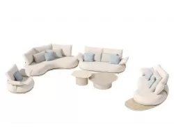 Luksusowy zestaw wypoczynkowy na taras tapicerowany beżowe CALLA Higold