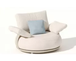 Fotel ogrodowy wypoczynkowy luksusowy jasnobeżowy calla higold