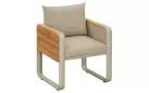 Krzesło stołowe ogrodowe nottingham z poduszkami beżowymi i elementami tek