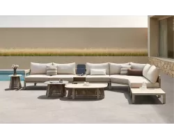 Narożnik ogrodowy modułowy szarobeżowy paros higold