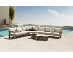 Narożnik ogrodowy modułowy szarobeżowy paros higold