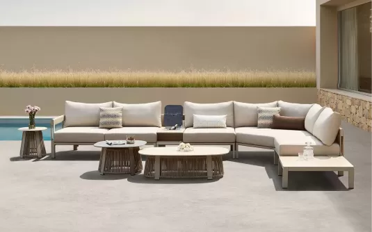 Narożnik ogrodowy modułowy szarobeżowy paros higold