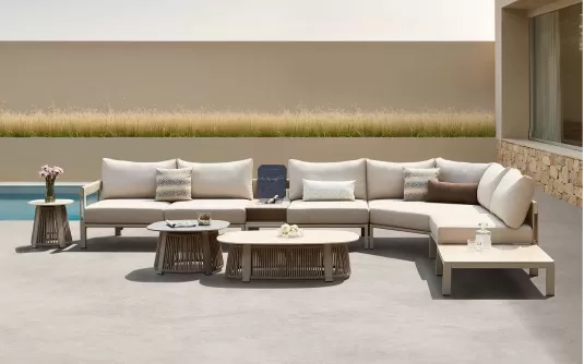 Narożnik ogrodowy modułowy szarobeżowy paros higold Narożnik ogrodowy modułowy szarobeżowy paros higold