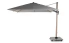 Parasol ogrodowy noga boczna efekt drewna 3x3 m | poszycie Spuncrylic jasnoszare