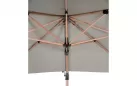 Parasol ogrodowy noga boczna efekt drewna 3x3 m | poszycie Spuncrylic jasnoszare
