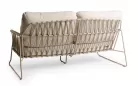 Luksusowa sofa ogrodowa 2,5 osobowa beżowa aluminiowa rivera