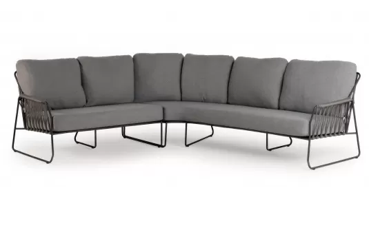 Grafitowy wysoki narożnik ogrodowy aluminiowe zrobiłem poduszkami rivera