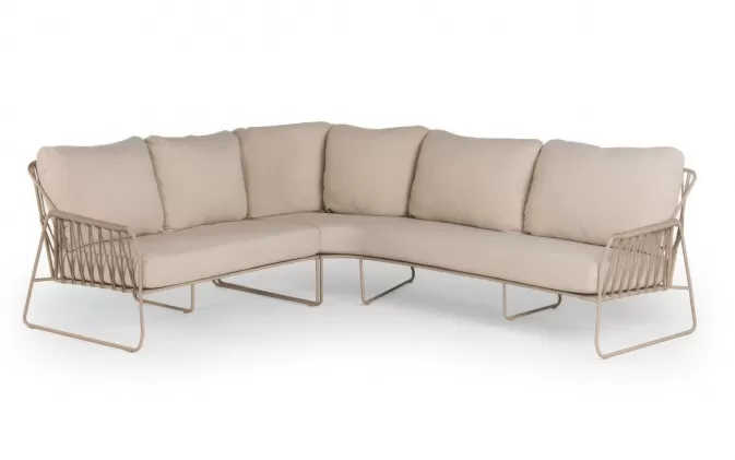 Beżowy wysoki narożnik ogrodowy aluminiowy premium rivera