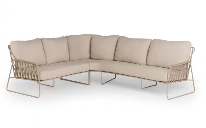 Beżowy wysoki narożnik ogrodowy aluminiowy premium rivera