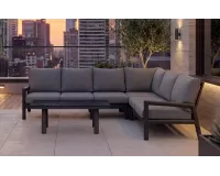 Wysoki grafitowy aluminiowy narożnik ogrodowy modułowy premium Sevilla