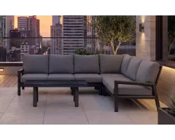 Wysoki grafitowy aluminiowy narożnik ogrodowy modułowy premium Sevilla