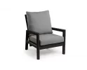 Fotel ogrodowy wypoczynkowy grafitowy aluminiowy z płynie pochylanym oparciem Sevilla