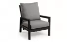 Fotel ogrodowy wypoczynkowy grafitowy aluminiowy z płynie pochylanym oparciem Sevilla